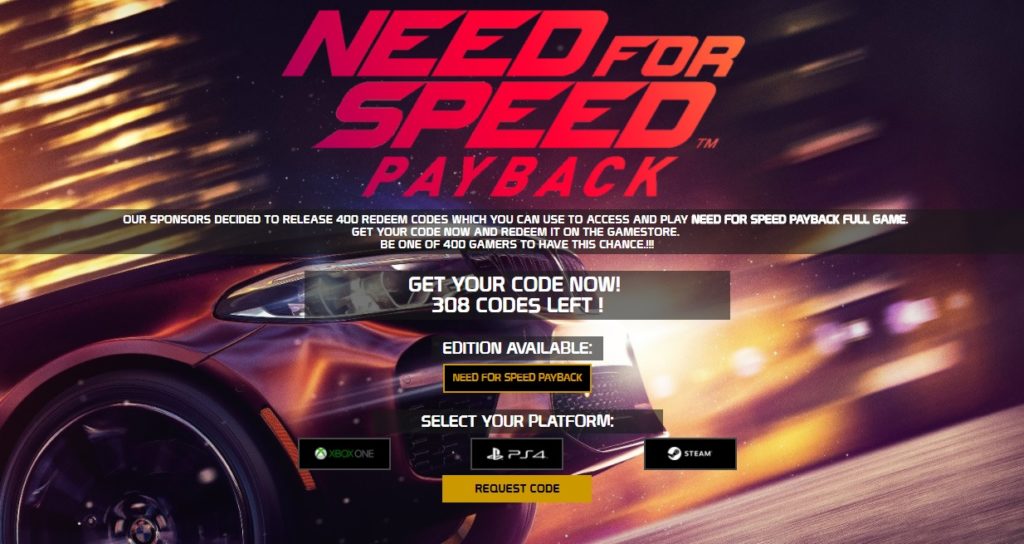 cheat codes need for speed payback
